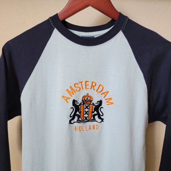 Fox Amsterdam Holland Coat of Arms Long Sleeve Raglan Tee Shirt - Picture 3 of 10